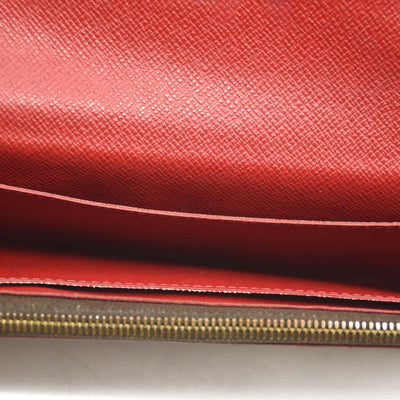 USED Louis Vuitton Damier Ebene Caissa Wallet Cherry