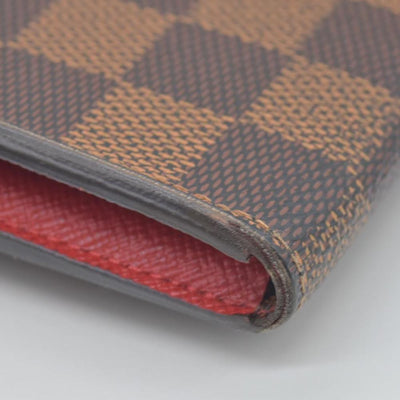 $615 Louis Vuitton Damier Ebene Emilie Wallet Red CONSIGNMENT