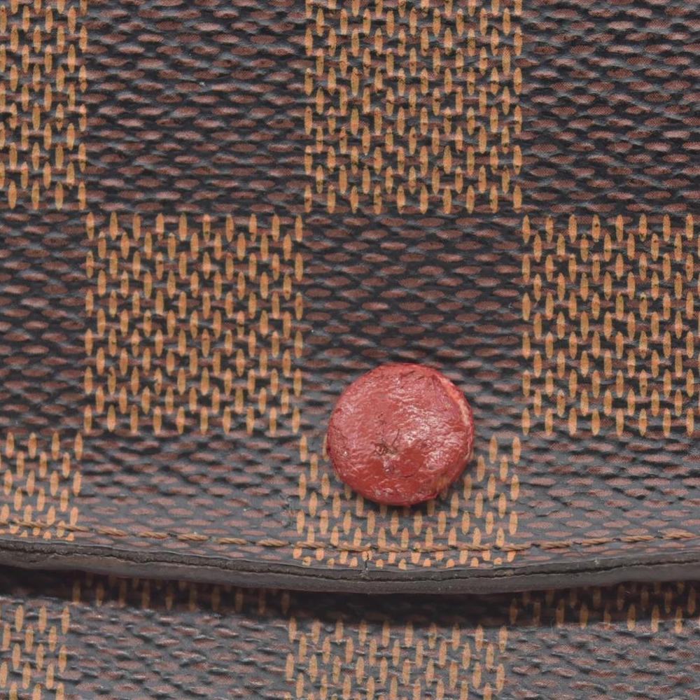 $615 Louis Vuitton Damier Ebene Emilie Wallet Red CONSIGNMENT