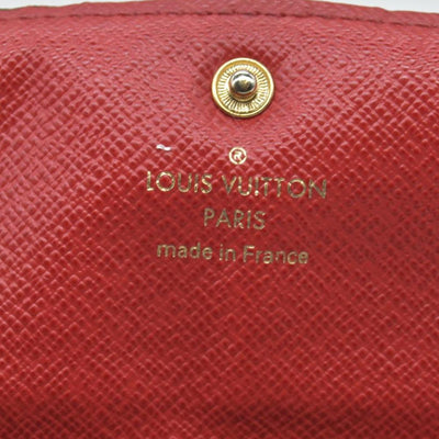 $615 Louis Vuitton Damier Ebene Emilie Wallet Red CONSIGNMENT