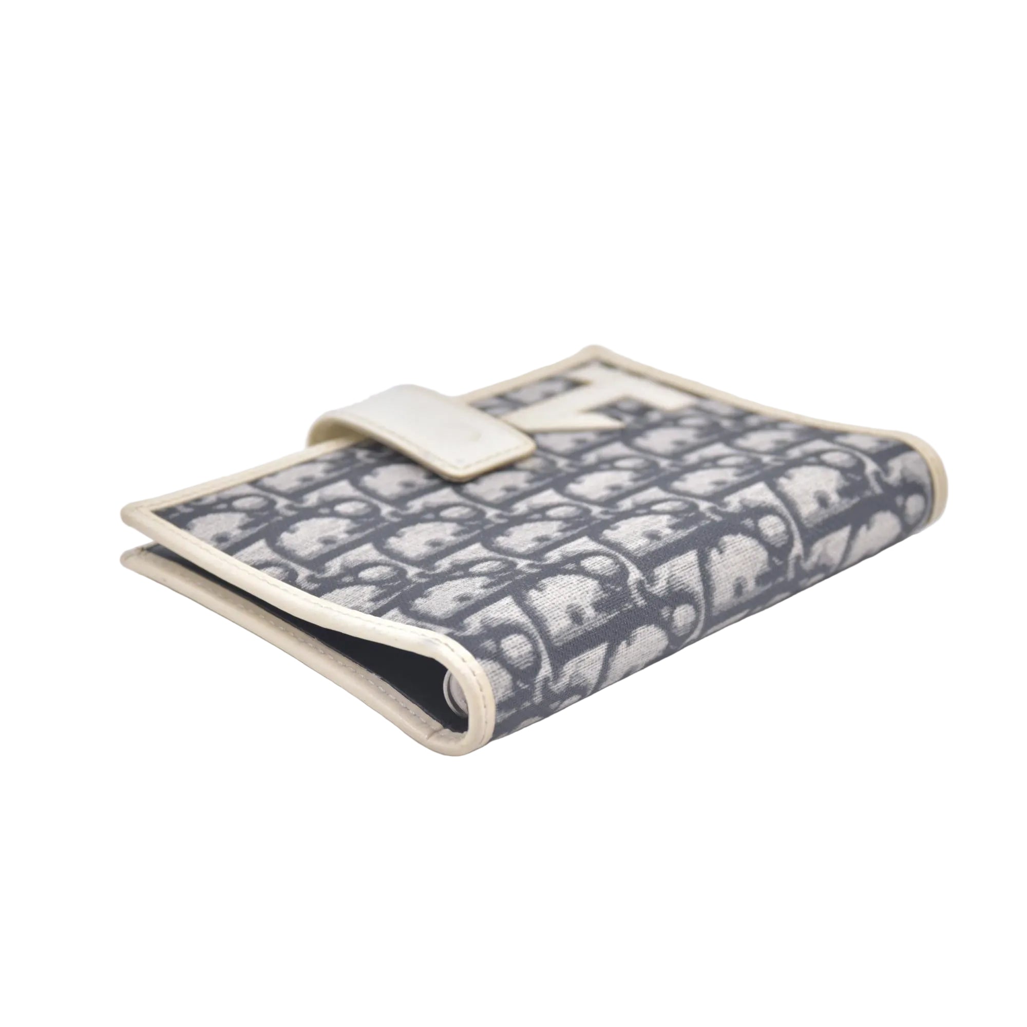 $450 Christian Dior Vintage Blue White Diorissimo Canvas PM Notebook Planner Agenda CONSIGNMENT 10020911