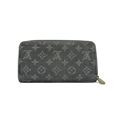 $1060 LOUIS VUITTON Monogram Denim Zippy Round Zipper Long Wallet CONSIGNMENT