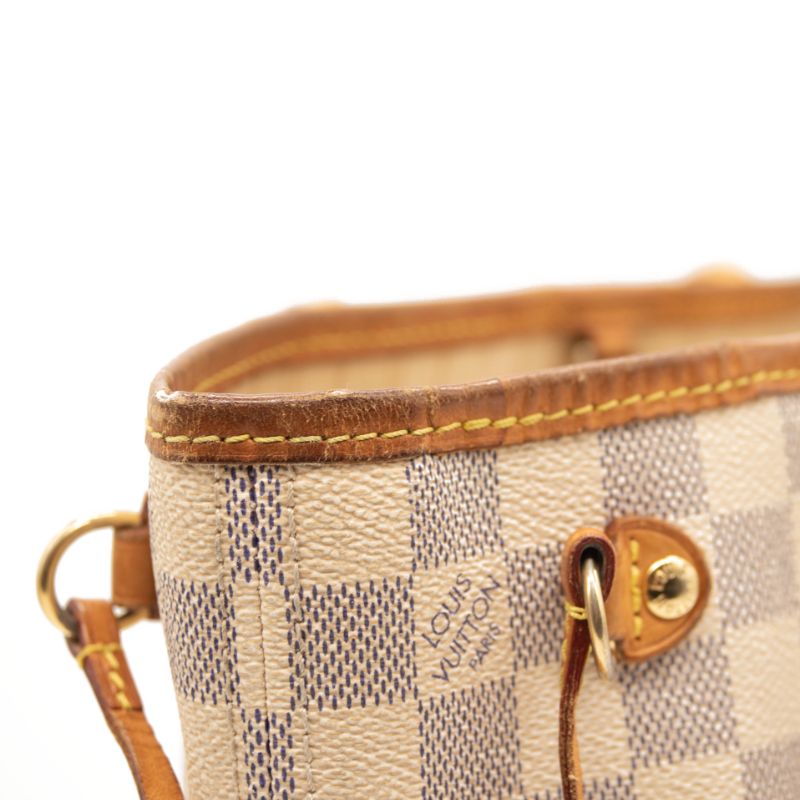 Louis Vuitton Neverfull PM Damier Azur White Tote