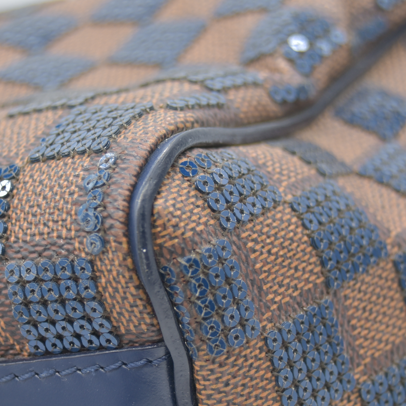 $2700 2013 Louis Vuitton Damier Paillettes Speedy 30 Blue SR2123