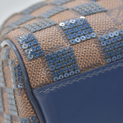 $2700 2013 Louis Vuitton Damier Paillettes Speedy 30 Blue SR2123