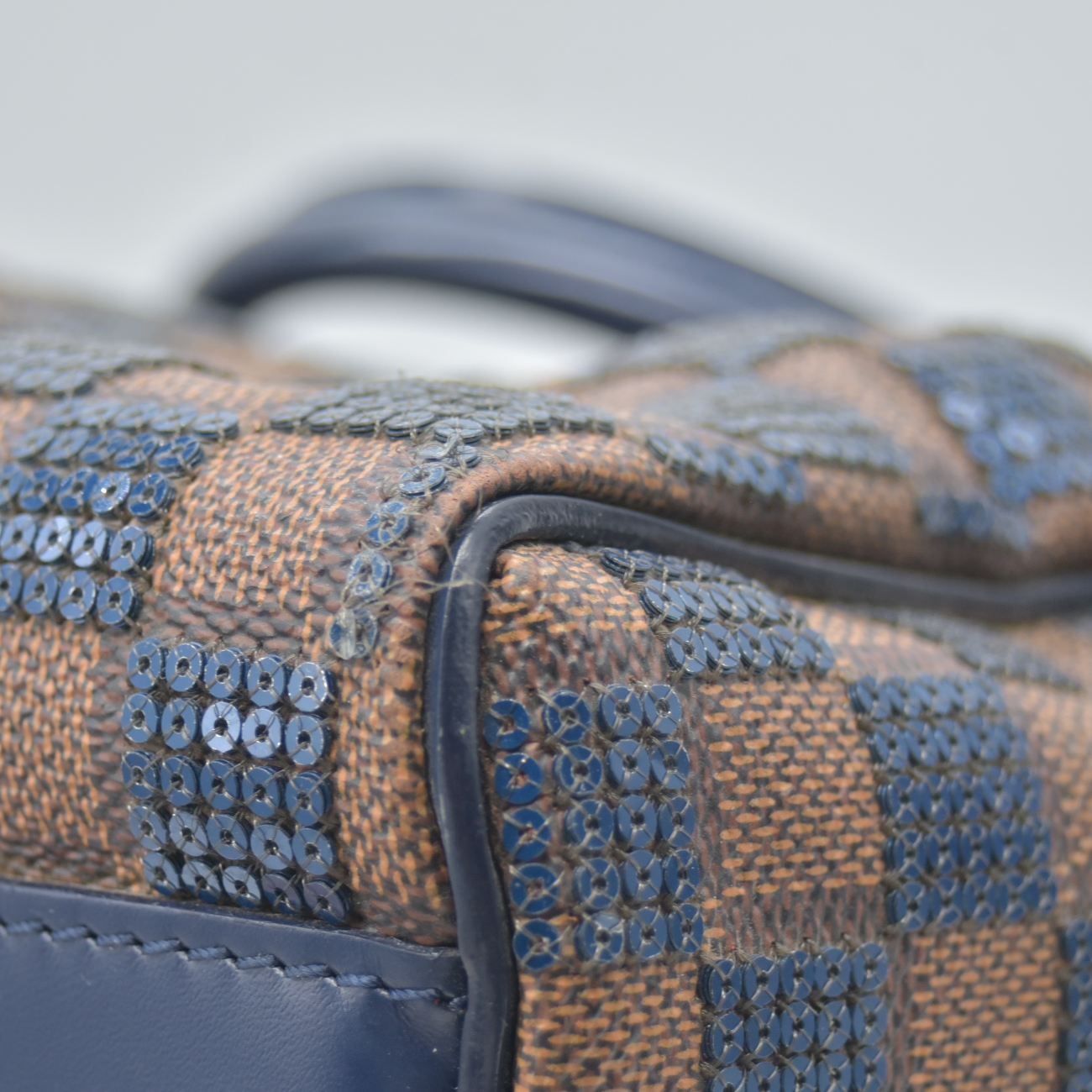 $2700 2013 Louis Vuitton Damier Paillettes Speedy 30 Blue SR2123