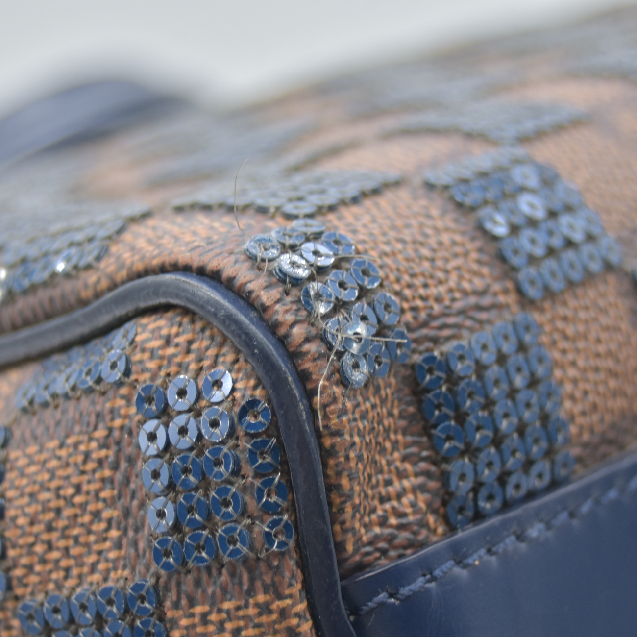 $2700 2013 Louis Vuitton Damier Paillettes Speedy 30 Blue SR2123