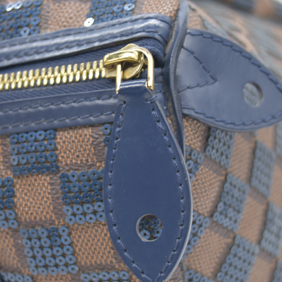 $2700 2013 Louis Vuitton Damier Paillettes Speedy 30 Blue SR2123