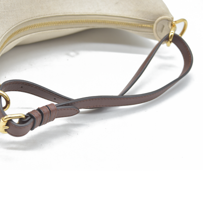 $2800 Fendi Beige Canvas Fendigraphy Small Hobo Shoulder Bag Handbag