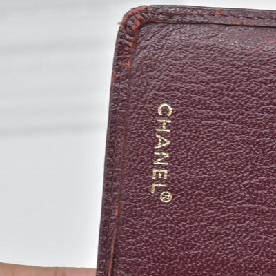 $925 Chanel  Interlocking CC Logo Wallet Burgundy CONSIGNMENT