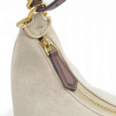 $2800 Fendi Beige Canvas Fendigraphy Small Hobo Shoulder Bag Handbag