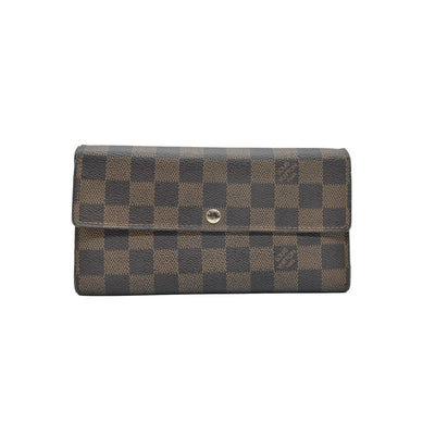 $725 Louis Vuitton Damier Ebene Sarah Wallet CONSIGNMENT CA4008