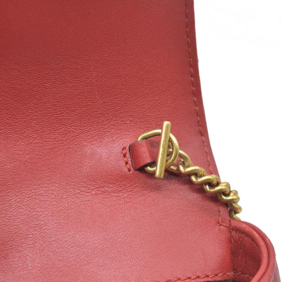 $1550 Gucci Leather Marmont Super Mini Red