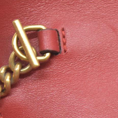 $1550 Gucci Leather Marmont Super Mini Red