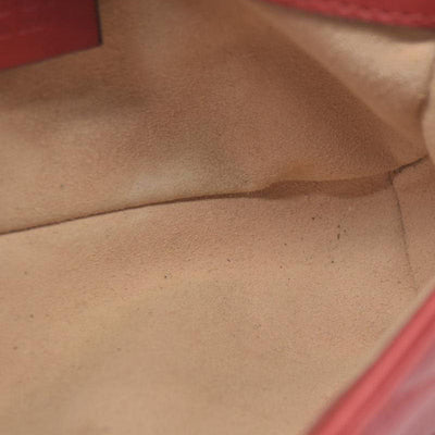 $1550 Gucci Leather Marmont Super Mini Red