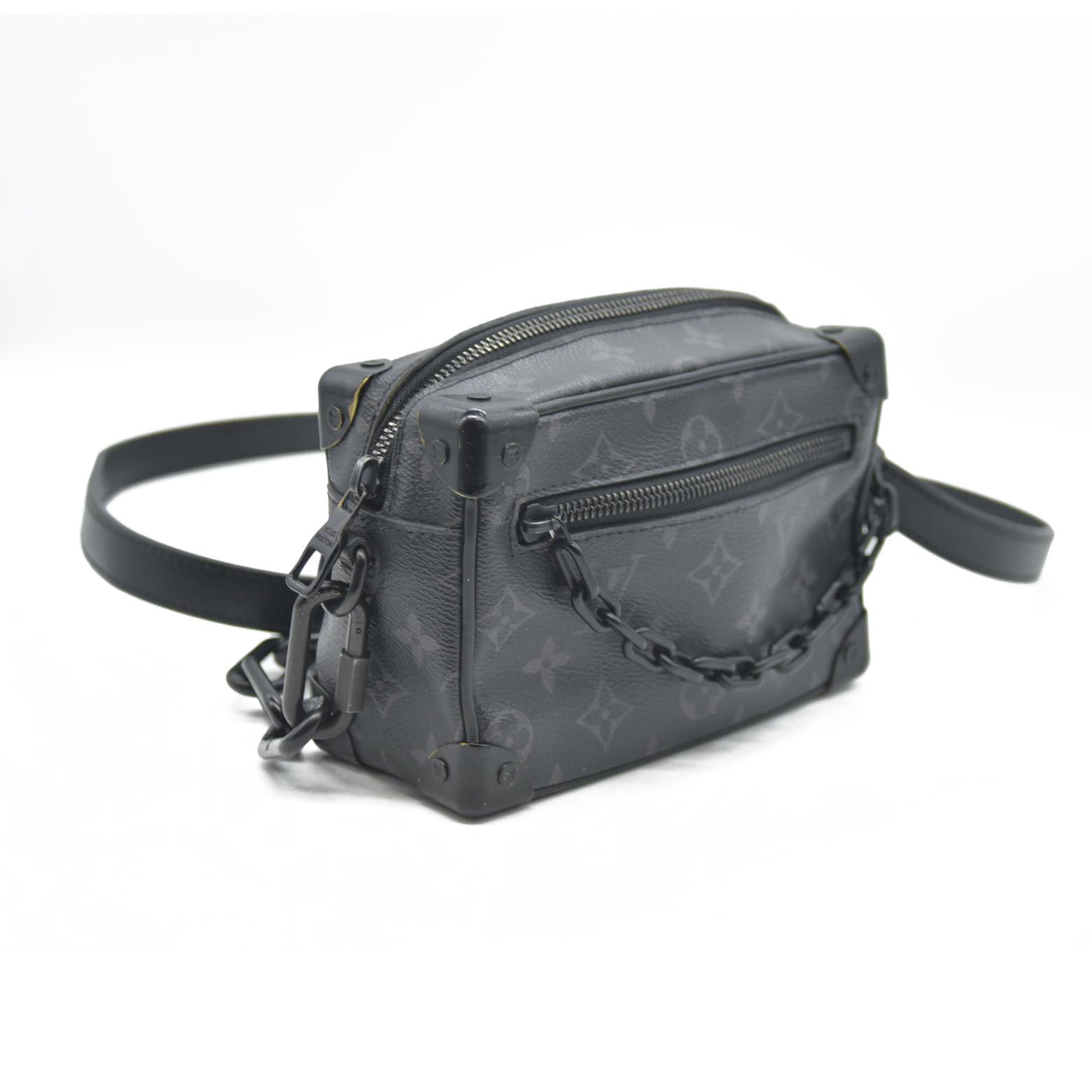 Louis Vuitton LV Shoulder Bag Soft trunk Black Monogram Eclipse MB4129