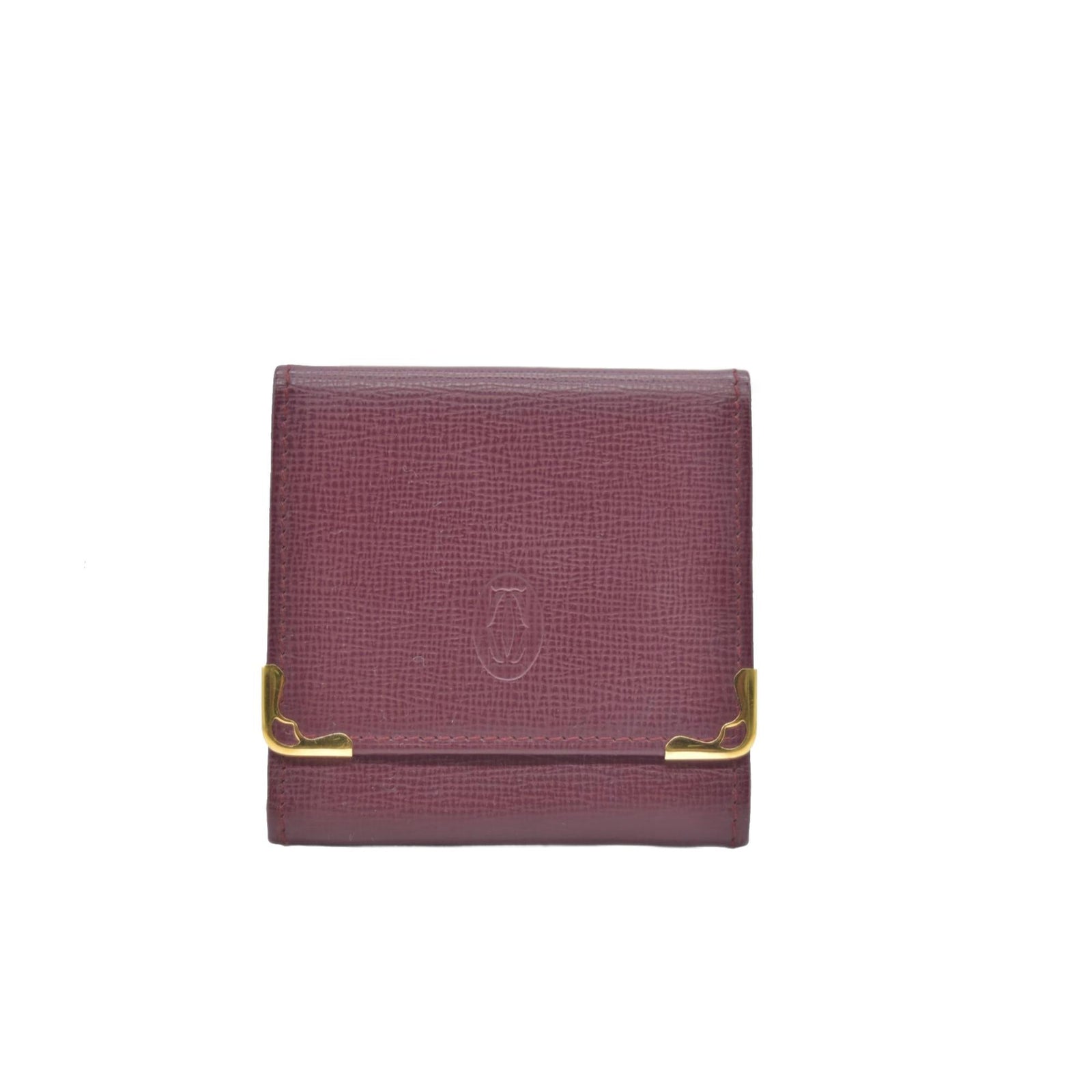 $550 CARTIER Bifold Wallet Burgundy CONSIGNMENT