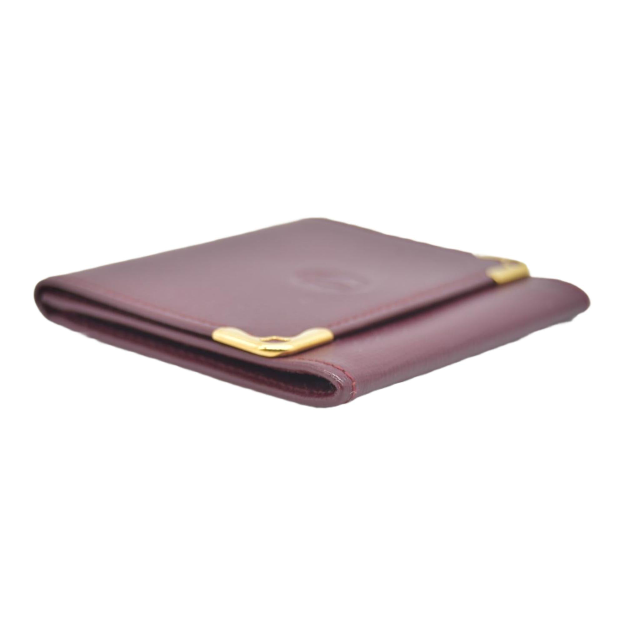 $550 CARTIER Bifold Wallet Burgundy CONSIGNMENT