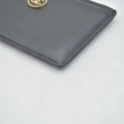 $575 Chanel Smooth Leather CC Card Holder Black CONSIGNMENT