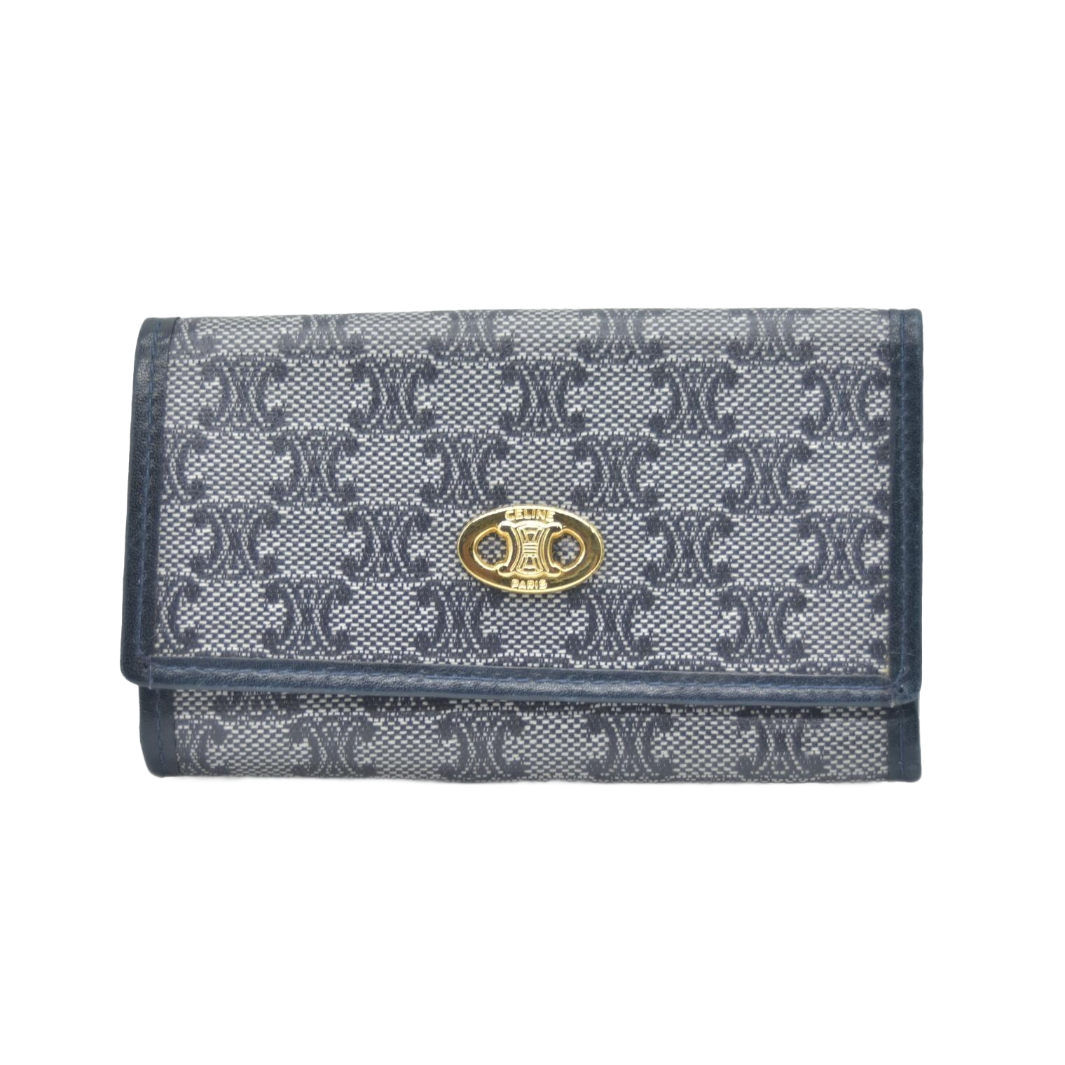 $590 CELINE Monogram Denim Wallet CONSIGNMENT