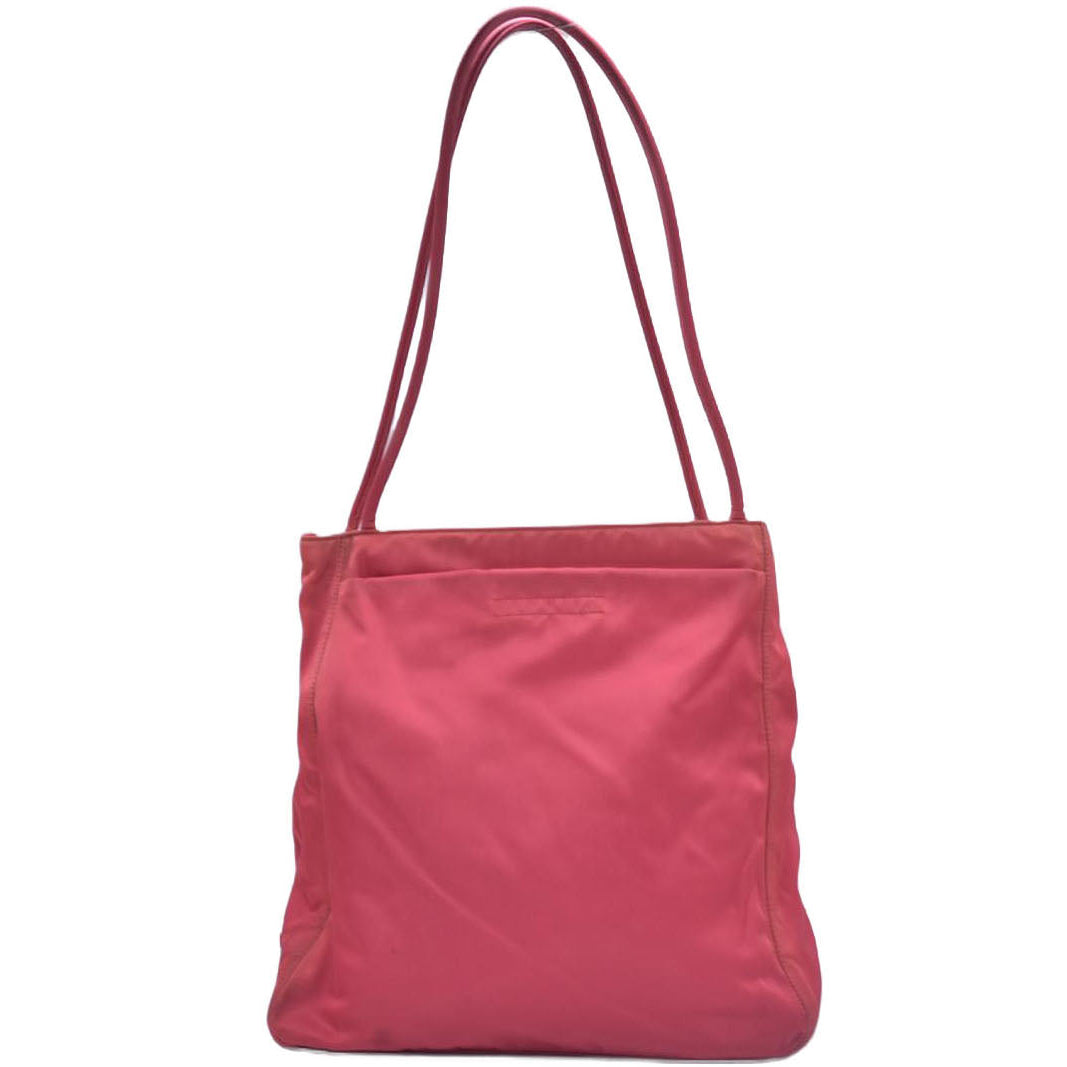 $850 Prada Vintage Tessuto Nylon Shoulder Bag Pink CONSIGNMENT 10020933