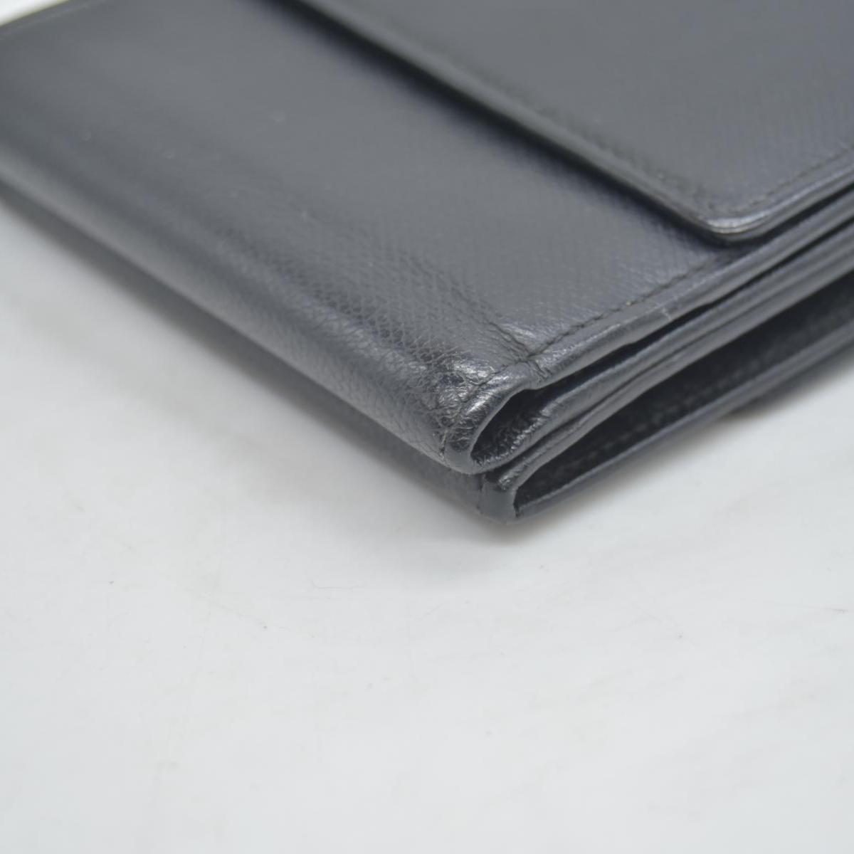 $609 Chanel Black Calfskin Leather Mini Coco Button Trifold Compact Wallet CONSIGNMENT