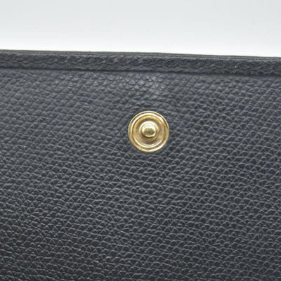 $609 Chanel Black Calfskin Leather Mini Coco Button Trifold Compact Wallet CONSIGNMENT