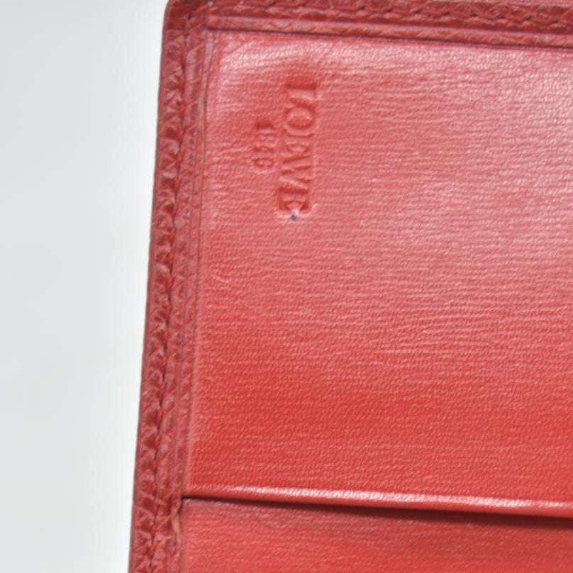 vintage Loewe Anagram Bifold Wallet crafted in red CONSIGNMENT