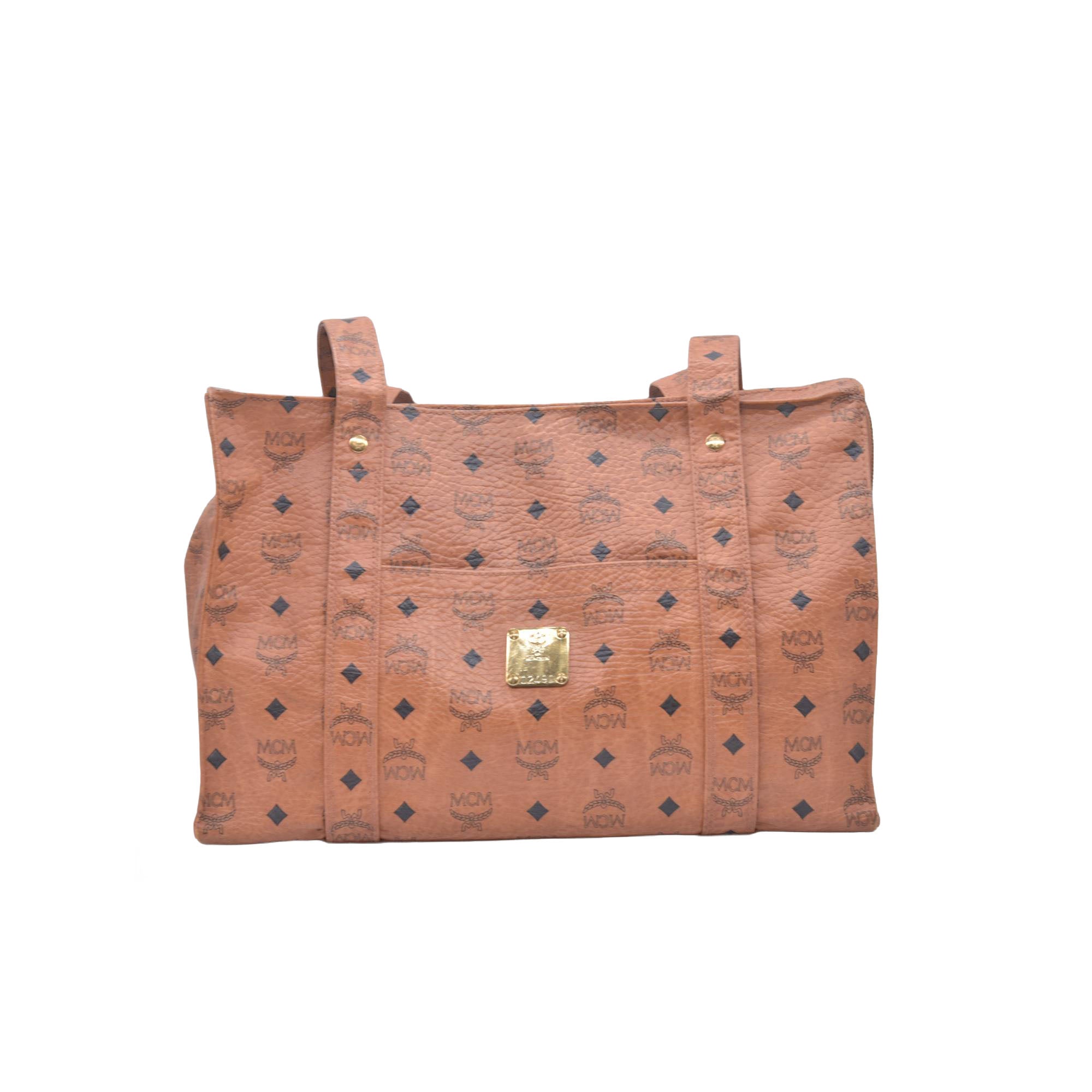 MCM  Logo Monogram Coated Canvas Tote Bag CONSIGNMENT
