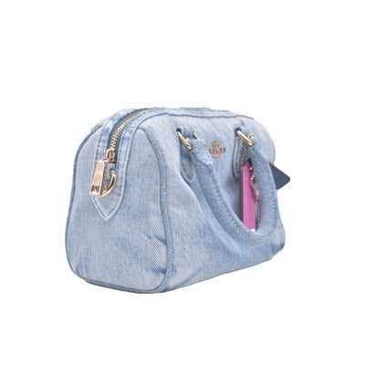 $275 COACH Mini Rowan Crossbody Bag In Loved Denim With Charms CONSIGNMENT