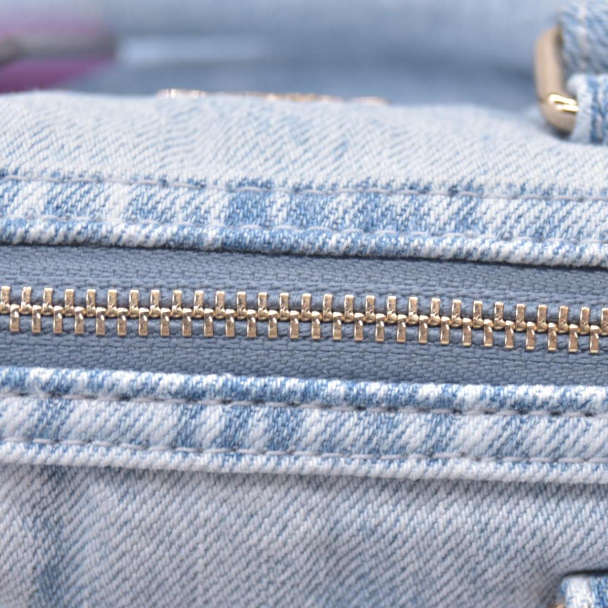 $275 COACH Mini Rowan Crossbody Bag In Loved Denim With Charms CONSIGNMENT
