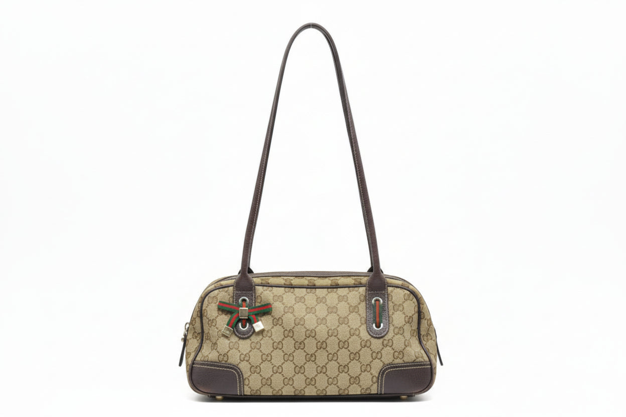 $890 Gucci GG Canvas Princy Boston Bag CONSIGNMENT