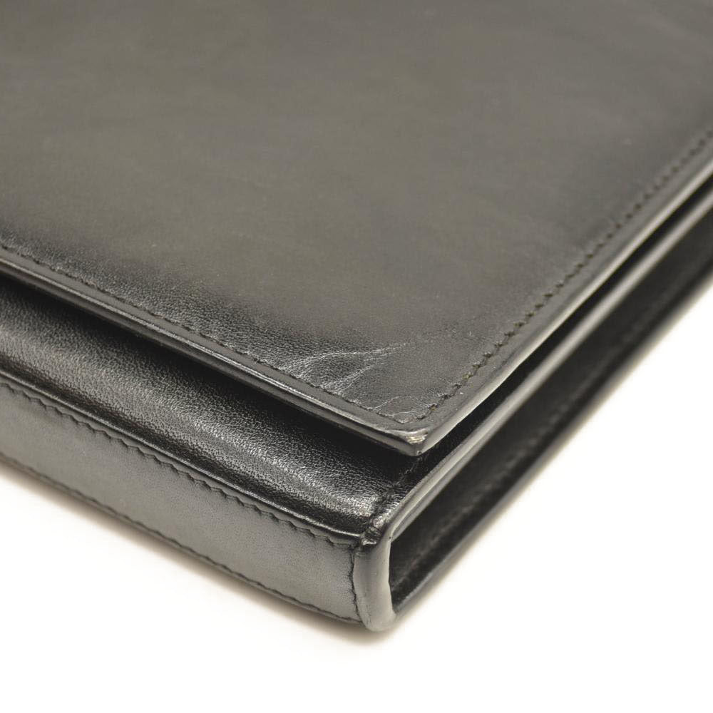 SAINT LAURENT Smooth YSL WOC Monogram Chain Wallet Black Crossbody