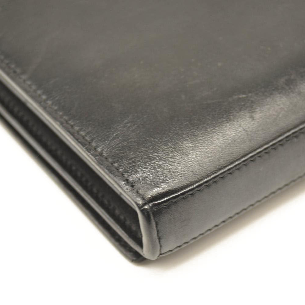 SAINT LAURENT Smooth YSL WOC Monogram Chain Wallet Black Crossbody