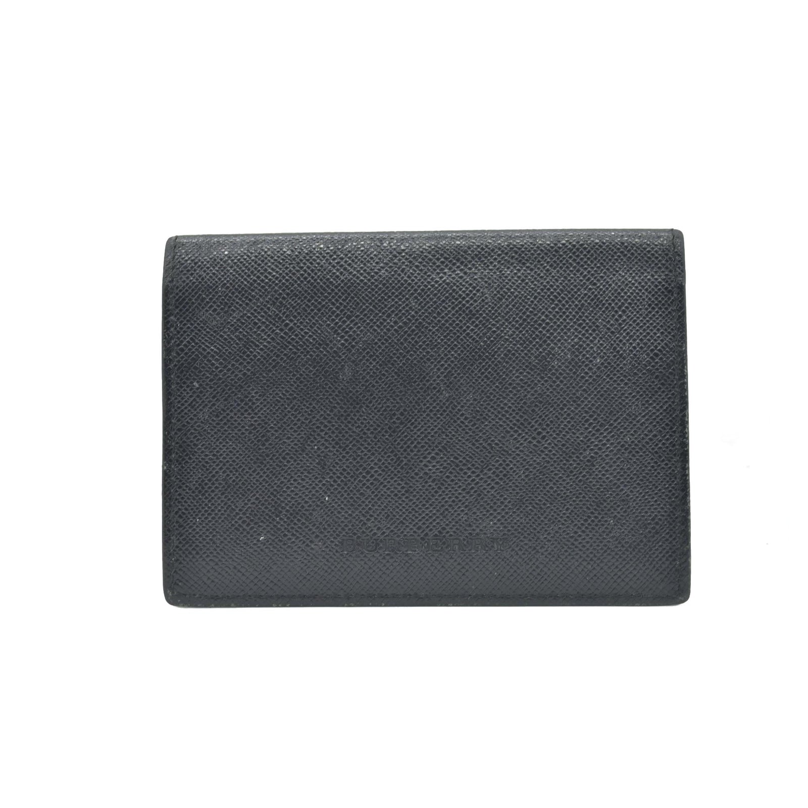 $415 Burberry Bi-Fold Wallet in Black Leather