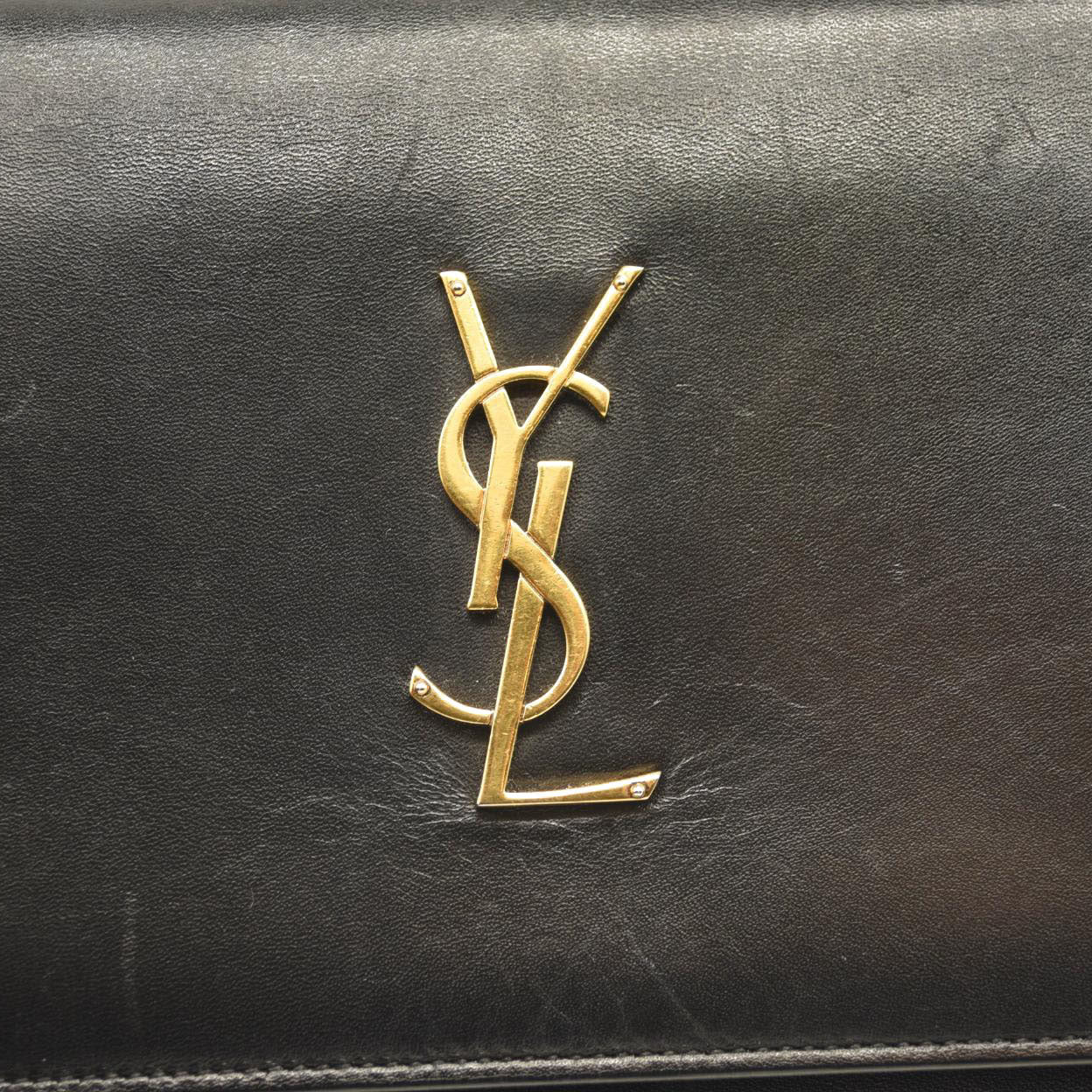 SAINT LAURENT Smooth YSL WOC Monogram Chain Wallet Black Crossbody