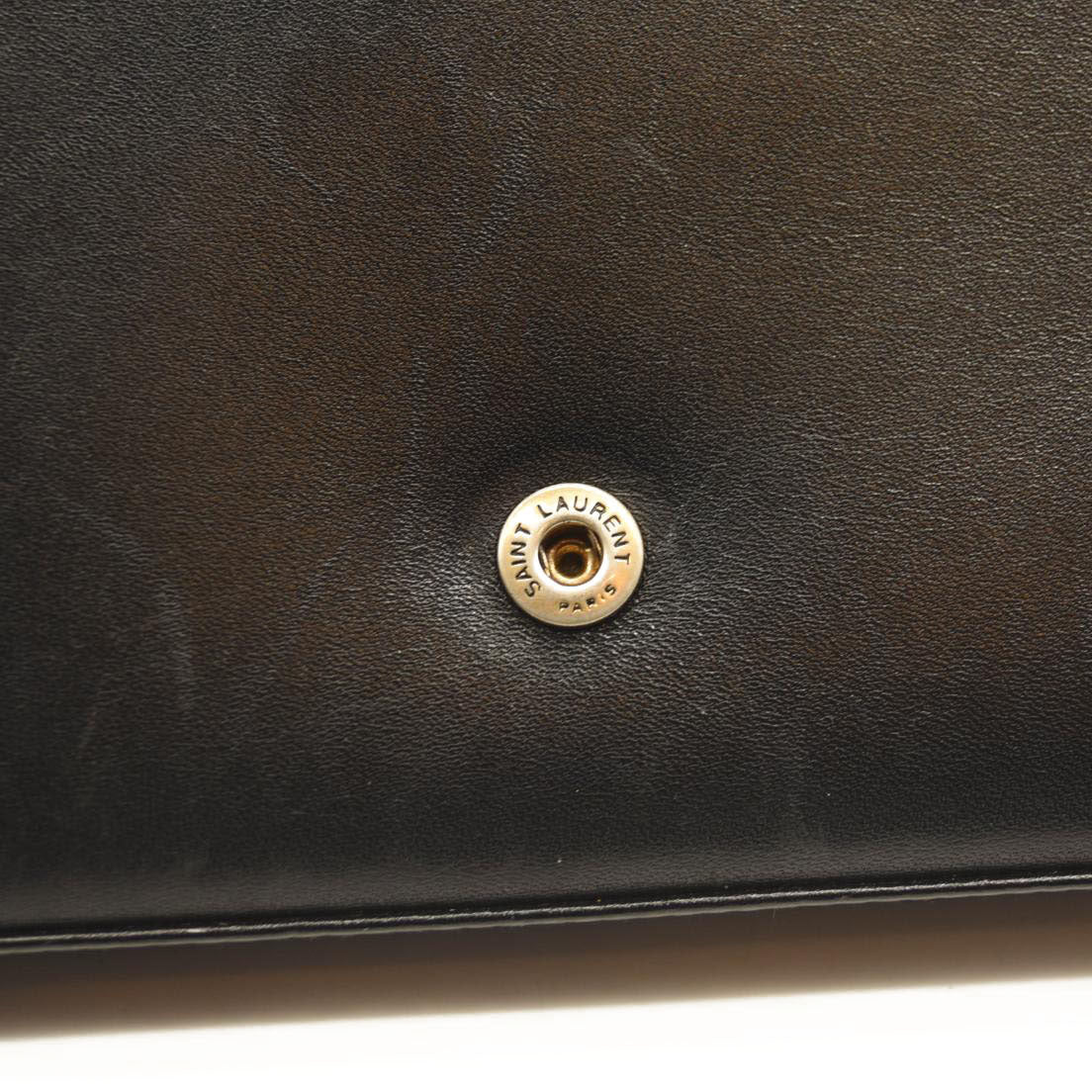 SAINT LAURENT Smooth YSL WOC Monogram Chain Wallet Black Crossbody