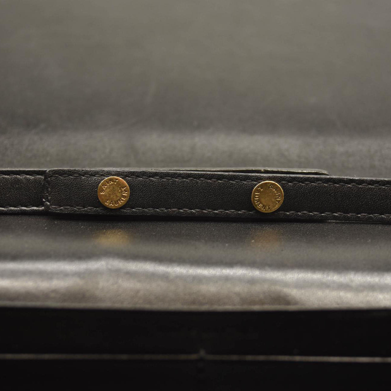 SAINT LAURENT Smooth YSL WOC Monogram Chain Wallet Black Crossbody