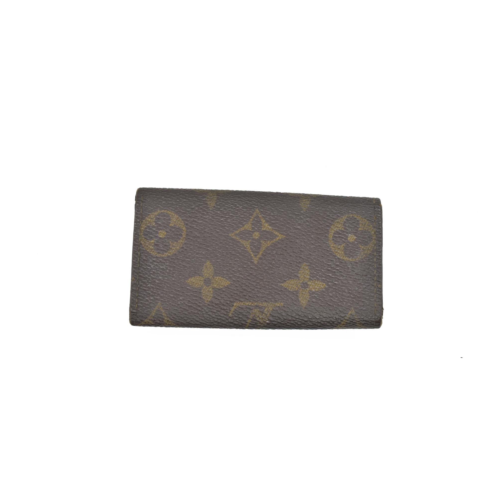 $345 Louis Vuitton Monogram Multicles 4 Ring Key Case Brown ET0892 CONSIGNMENT