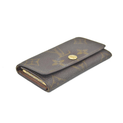 $345 Louis Vuitton Monogram Multicles 4 Ring Key Case Brown ET0892 CONSIGNMENT