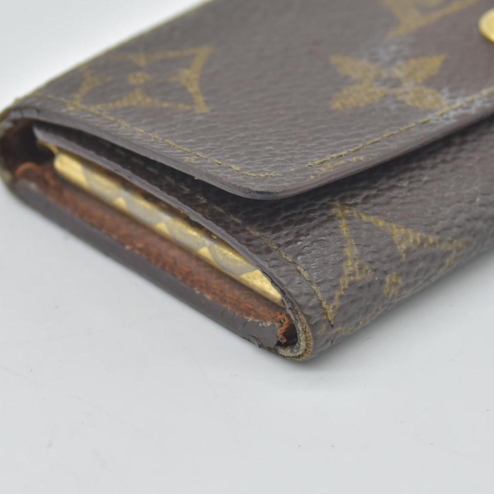 $345 Louis Vuitton Monogram Multicles 4 Ring Key Case Brown ET0892 CONSIGNMENT