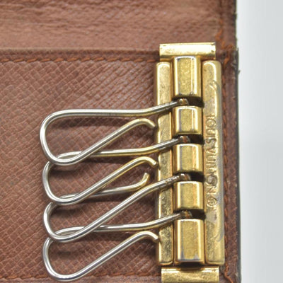$345 Louis Vuitton Monogram Multicles 4 Ring Key Case Brown ET0892 CONSIGNMENT