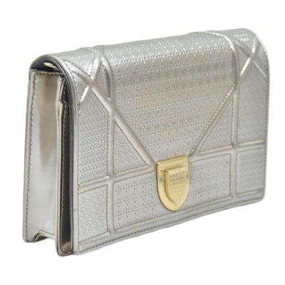 $2700 Christian Dior Cannage Diorama Metallic Silver