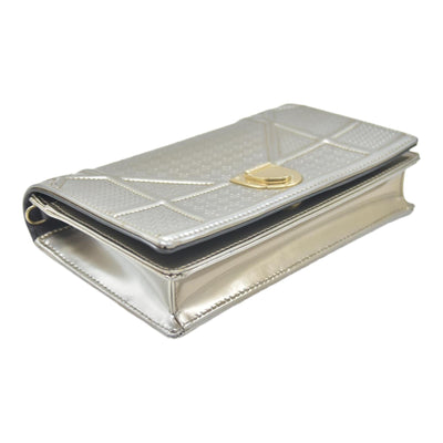 $2700 Christian Dior Cannage Diorama Metallic Silver