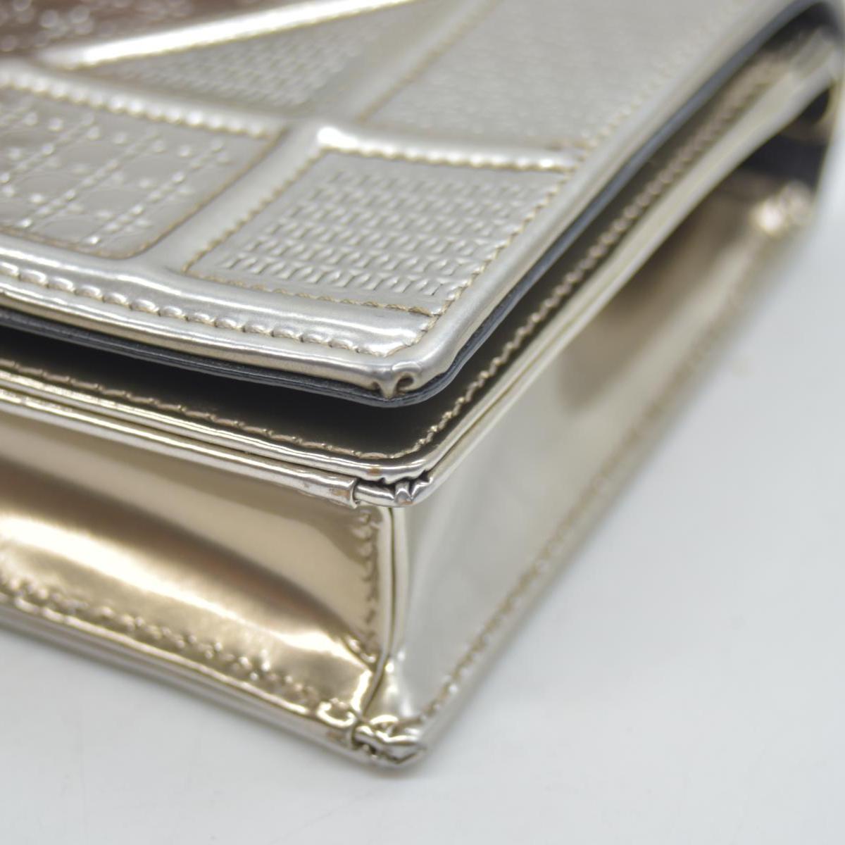 $2700 Christian Dior Cannage Diorama Metallic Silver