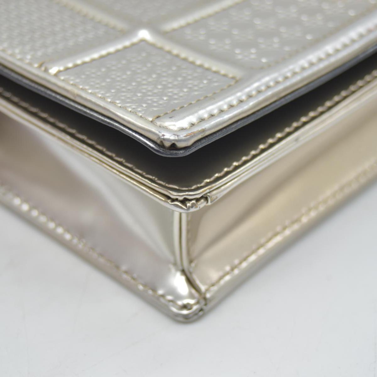 $2700 Christian Dior Cannage Diorama Metallic Silver