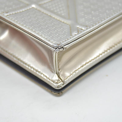 $2700 Christian Dior Cannage Diorama Metallic Silver