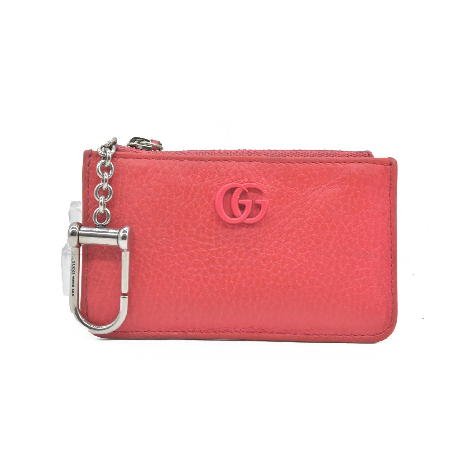 $640 GUCCI Gg Marmont Keychain Card Case Pink