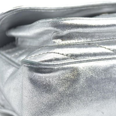 $2590 2019 Saint Laurent Leather Medium Metallic Niki Silver