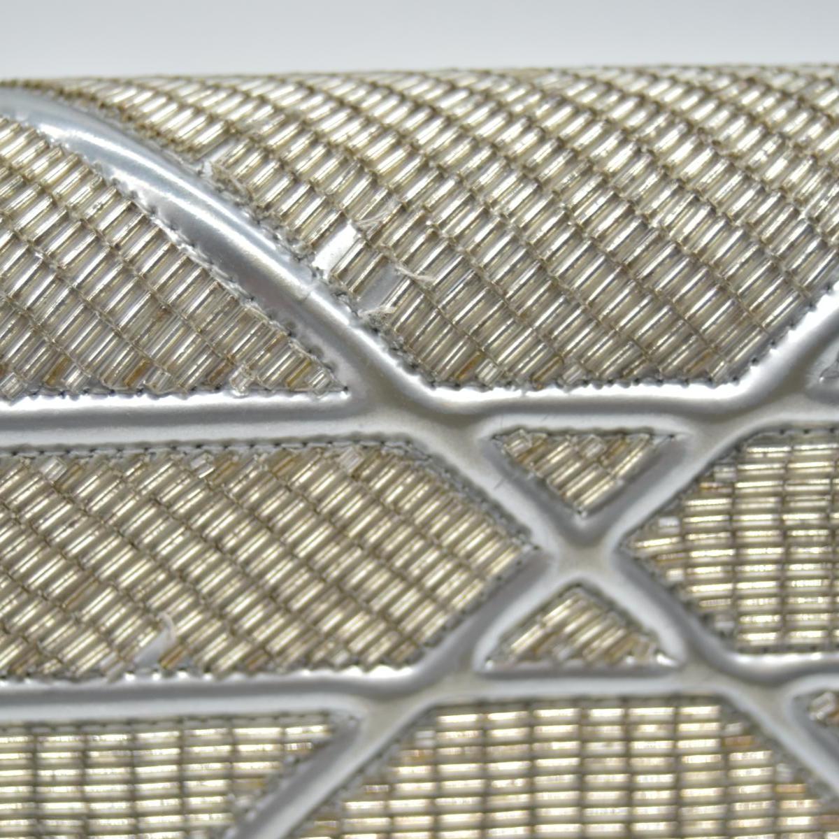 $3500 2016 CHRISTIAN DIOR Diorama Flap Bag Beaded Leather Small Silver 10020275